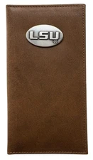 LSU Tigers Leather Secretary Pocket Wallet by Enmon-New