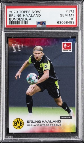 2020 TOPPS NOW BUNDESLIGA #172 ERLING HAALAND PSA 10