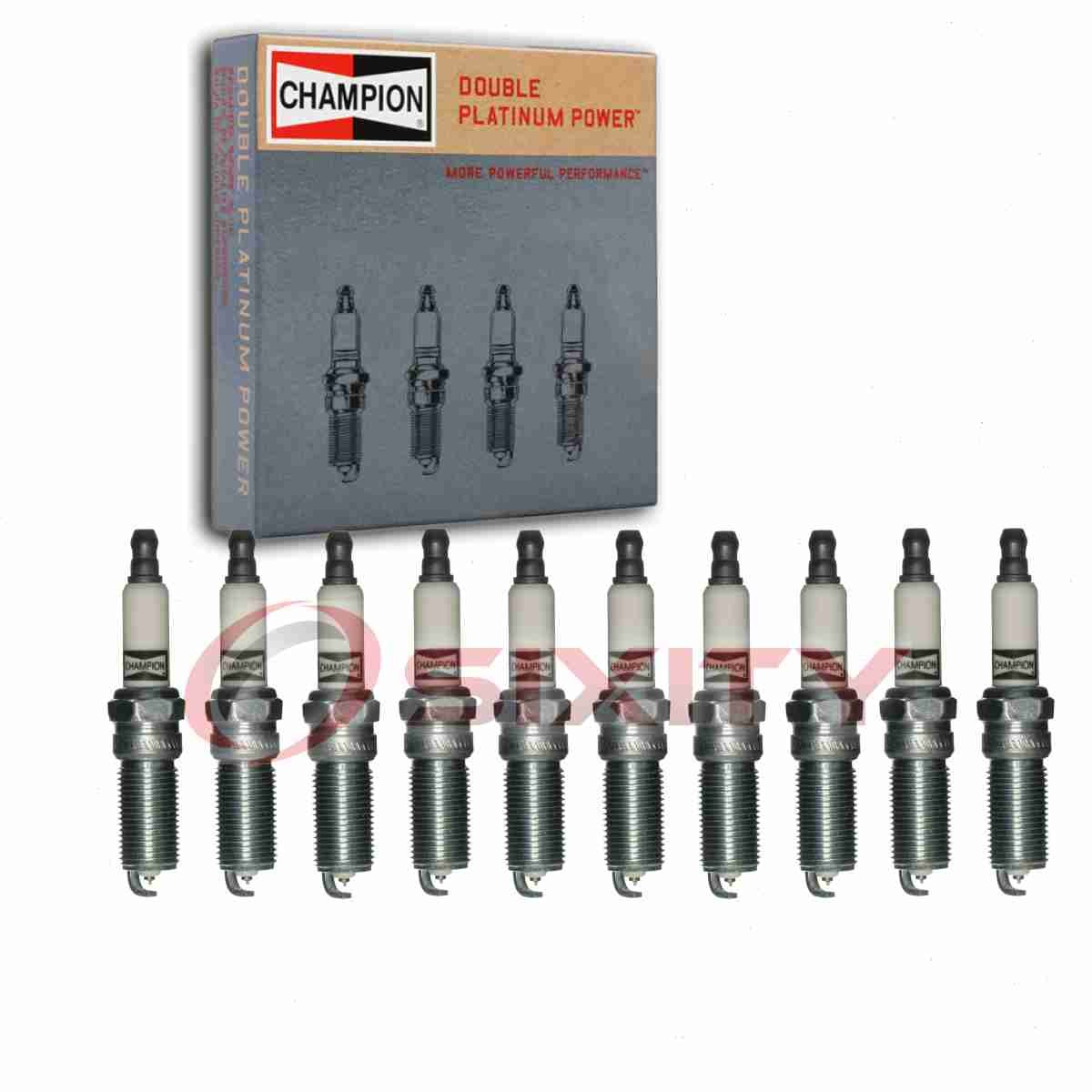 10 pc Champion Double Platinum Spark Plugs for 2008-2017 Dodge Viper 8.4L gu