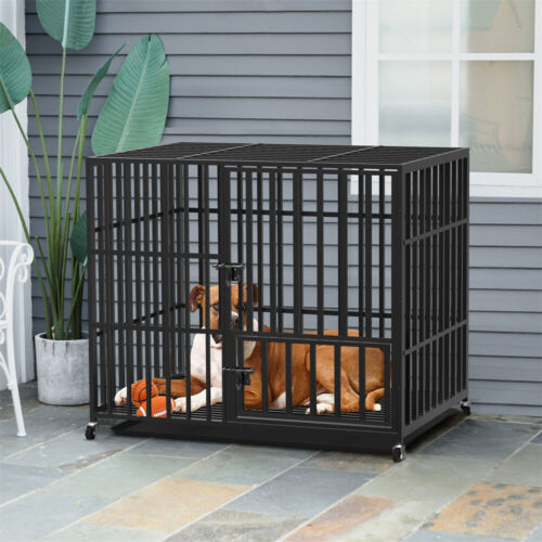 Heavy Duty Indestructible Dog Crate Cage for Large Medium High Anxiety Dogs