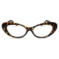 Top-Premium Oval Cat Eye Reading Glasses Women Bold Spring Hinges Frames Readers