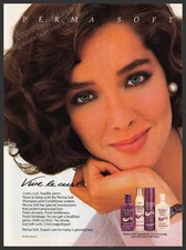 Perma Soft 1980s Print Advertisement Ad 1987 Hair Lively Curly Perm