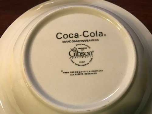 Coca Cola by Gibson Designs Genuine on Red Rim 10" Plates and 8 1/4 Bowls - Picture 30 of 34