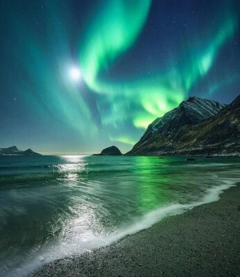 #ad Beautiful Northern Lights Aurora Borealis 8x10 PHOTO PRINT $6.98