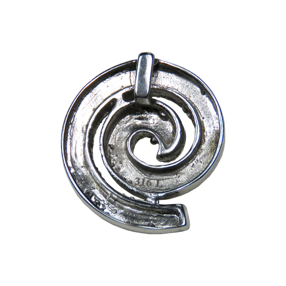 Colgante remolino de acero inoxidable para mujer con detalles de piedra Foto 2 de 2