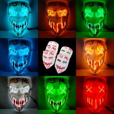 "Kiss Me" Rave Party Light Up Stitches Scary LED Mask Costume Cosplay Halloween