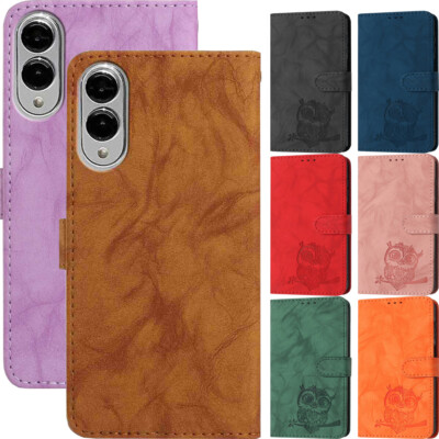 Für Samsung S25 S24 S23 S22 S21 S20 S10 S10E Eule Muster Wallet Case Handy Hülle
