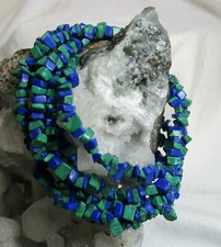 LAPISLAZULI MALACHIT  zarte Edelstein-Kette  ENDLOS-SPLITTERKETTE 90cm 