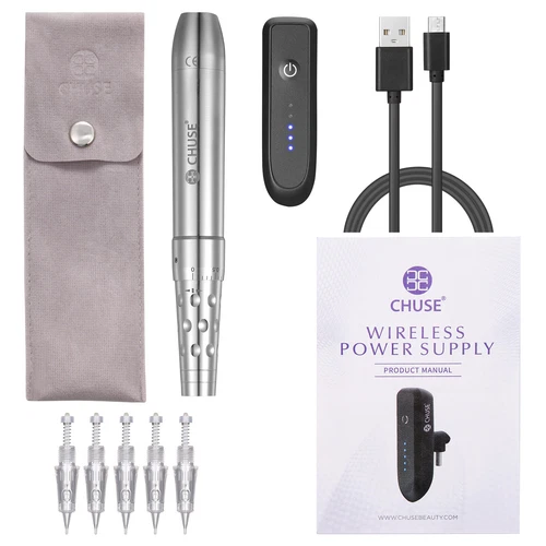 CHUSE Wireless Tattoo Machine Rotary Pen Permanent Makeup Kit For Brow Liner 12V - product listing photo
