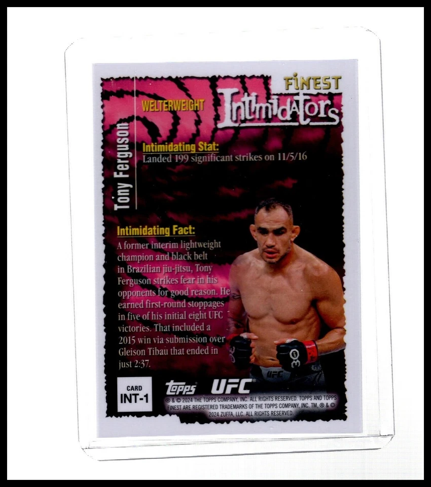 2024 Topps Finest UFC - Intimidators Tony Ferguson #INT-1 Gold Refractor /50 - Image 2 of 2