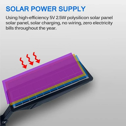 LED Solar Light Outdoor Street Wall Lamp Motion Sensor Waterproof Remote Control - Picture 7 of 13