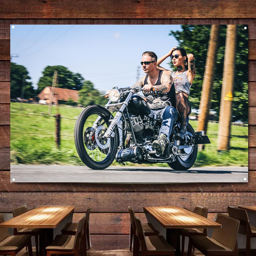 DELUXE RIDE FAST LIVE HARD MOTO Striscione Da Parete #540