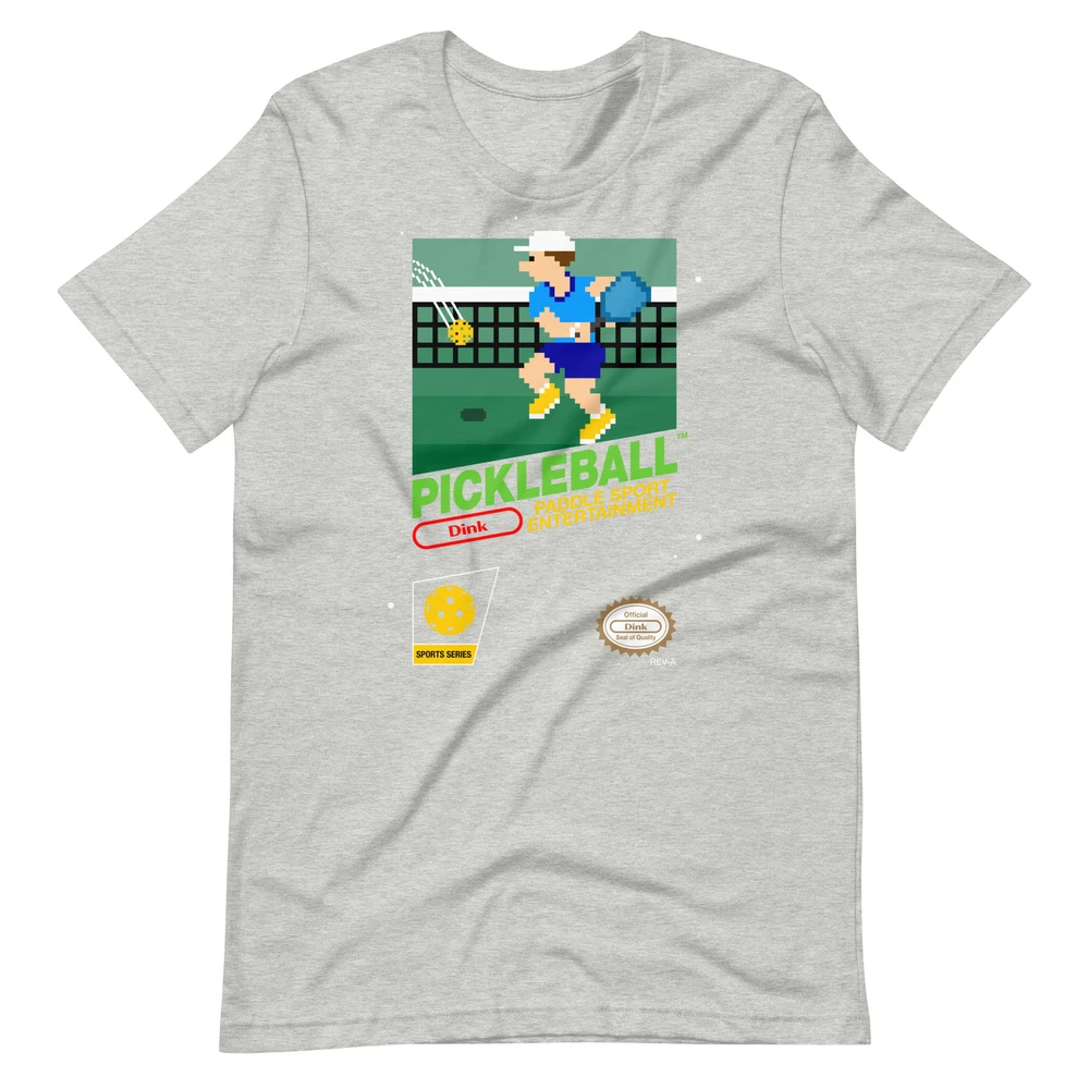 PICKLEBALL Pickle Ball Paddle Jersey Tee 8-bit Nintendo Pixel Art Unisex T-Shirt