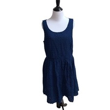 Old Navy Women's Mini Dress Tea Dress Size 12 Eyelet Fit and Flare Sleeveless