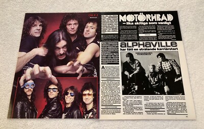 Motorhead 1984 Lemmy Clipping Poster Swedish Music magazine