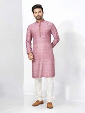Pink Color - Traditional Men's Kurta Pajama Set Ethnic Wear for Men-220