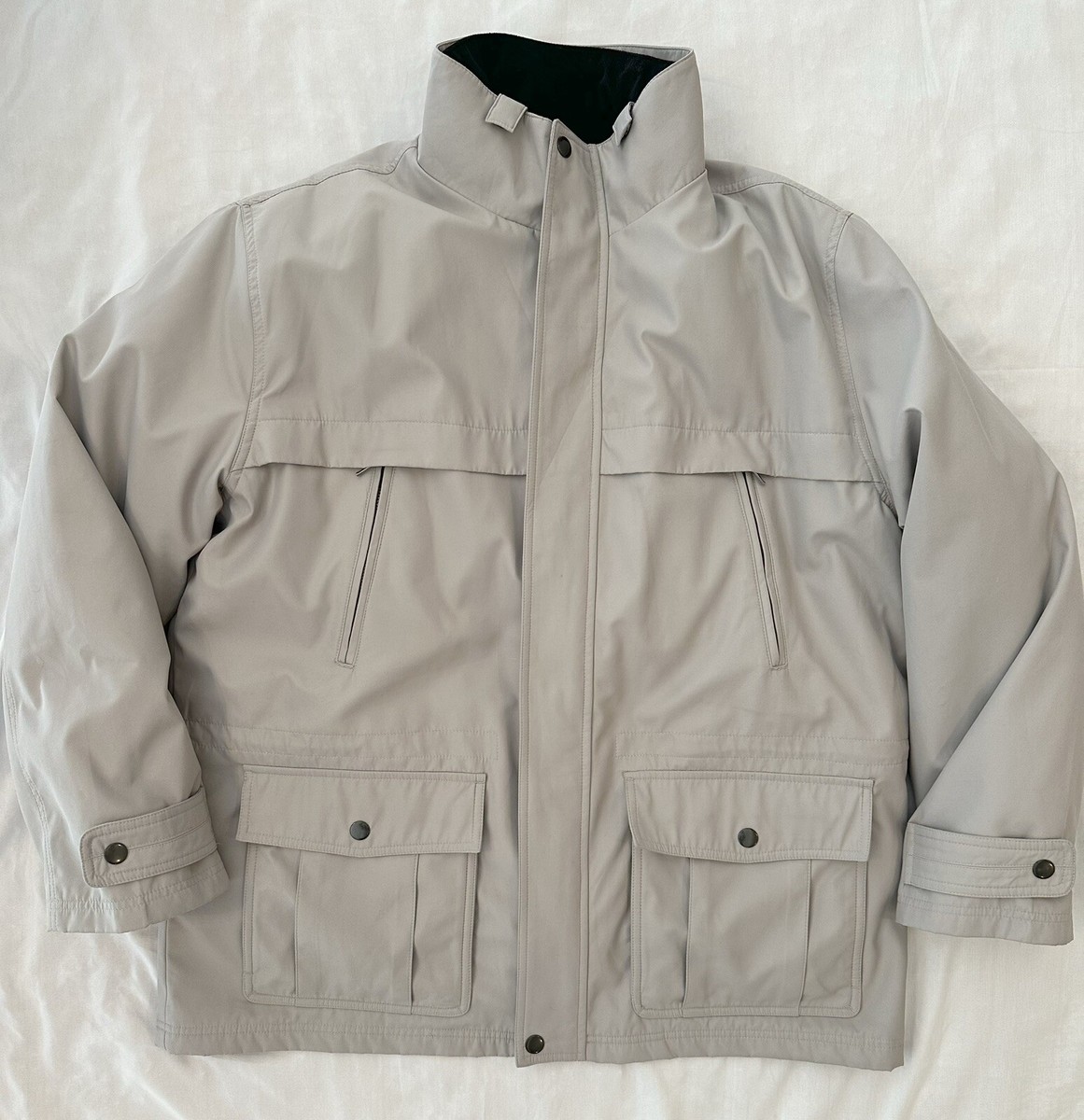 Men's Michael Kors Beige Polyester Jacket Coat Full Zip Snap