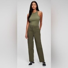 GAP Straight Up Khakis Everyday Army Green Women's Casual Pants SZ 12
