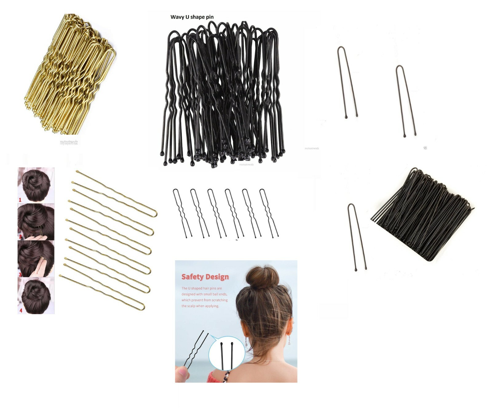 Hair Pins Bun Grip Kirby Hair Grips U Shape Pin Plain For Hair UP DO