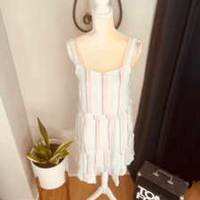 RAILS Sandy Linen Blend Shift Dress, Summer Airy Vacation Dress Large 10/12 NWT