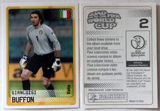 Panini Soccer Sticker Card Gianluigi Buffon No. 2 Road to World Cup 2002 Rare!