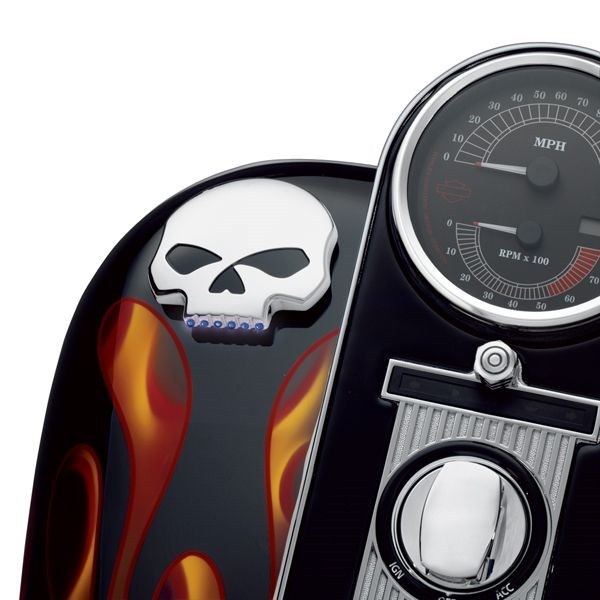 Harley Skull Willie G. OEM LED FUEL Gauge Softail Dyna Roadking Made in