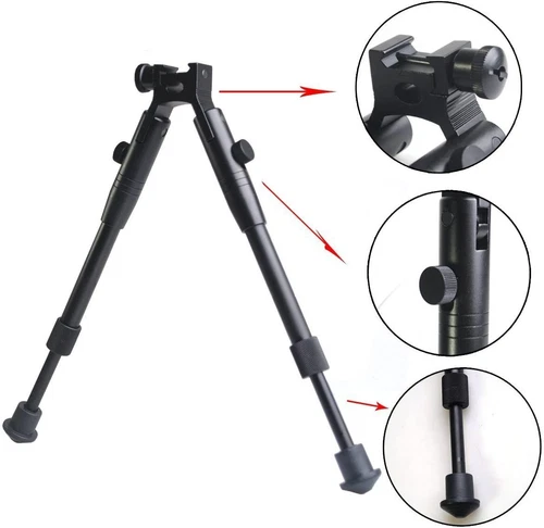 6''/6''-9''/8''-10"Rifle Bipod for 20mm Picatinny Rail Clamp-On Hunting Bipod - Picture 9 of 26