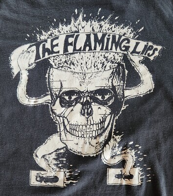 THE FLAMING LIPS Tシャツ 黒　サイズM Vintage Flaming Lips Single Sided Black Concert T-shirt Size Large