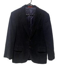 Carolina Herrera BLAZER corduroy jacket coat lined Womens Navy Blue Size 38