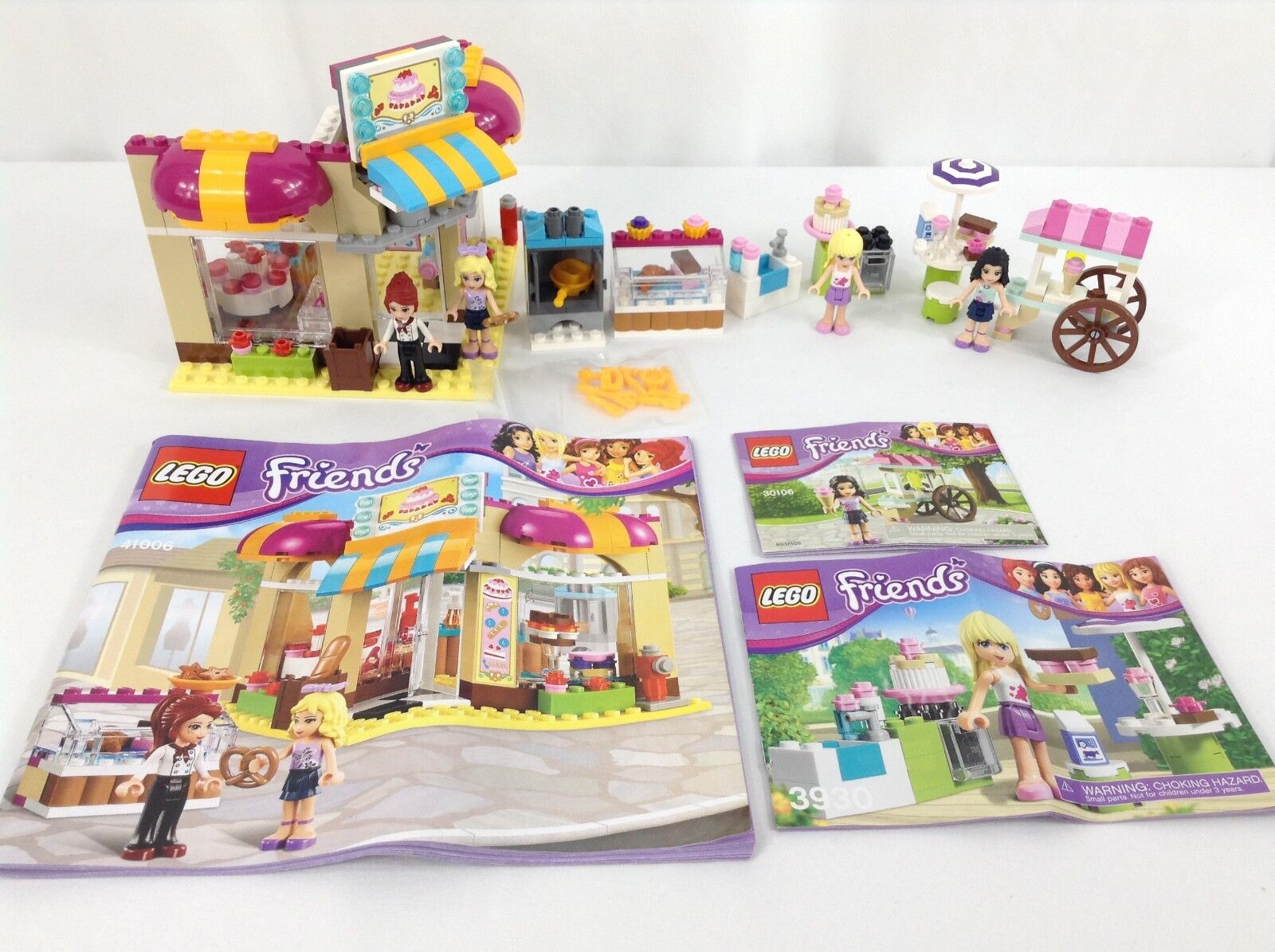 Lego Friends 41006 Bakery, 30106 Stand, 3930 Bakery Lot 98% Complete