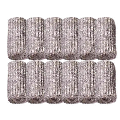 12pcs Steel Wool Scrubbing Pads Multipurpose Scrubbers for Cleaning Dishes