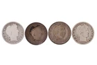 1894 1896 1905 1908 O Barber Quarter 25C Coin Lot of 4 (Fair - Fine) uncertified