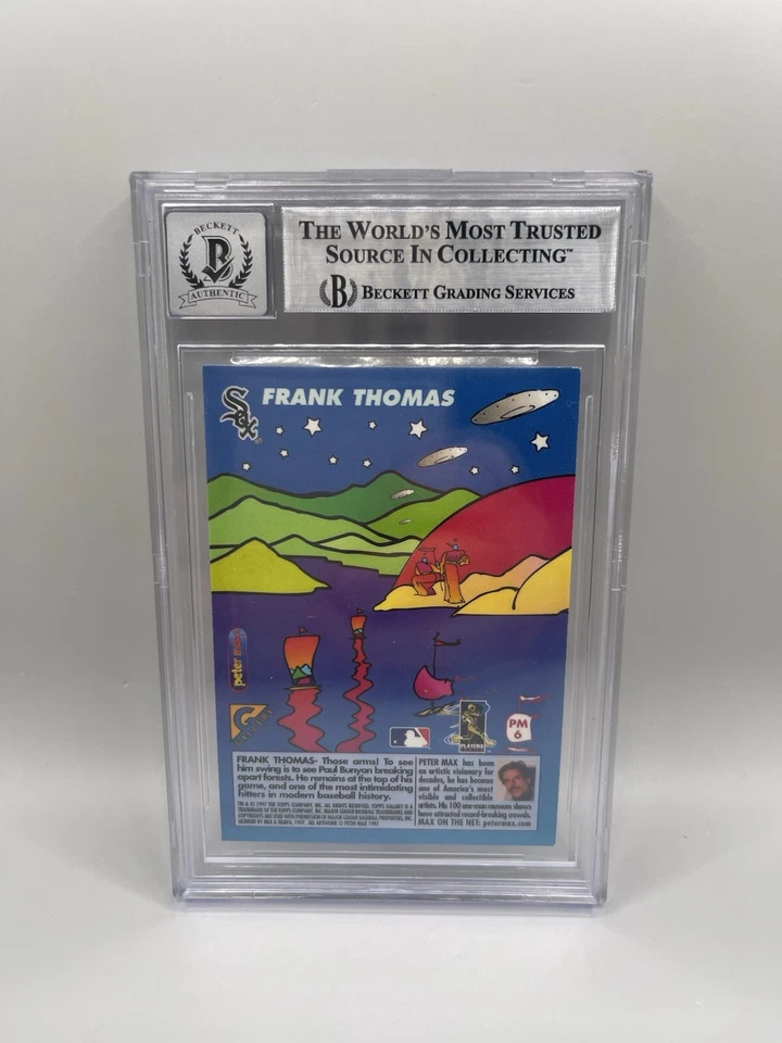 Frank Thomas Signed 1997 Topps Gallery  Peter Max #6 Card Beckett 10 Auto L4 - Image 2 of 2