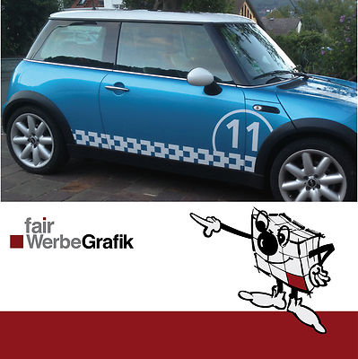 Aufkleber /  Sticker / Seitenbeschriftung / Dekor / Mini Cooper / #0025