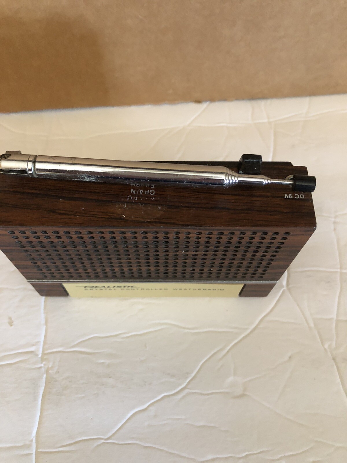 Vtg REALISTIC Crystal Controlled WEATHER RADIO 9V Wood Grain WORKS