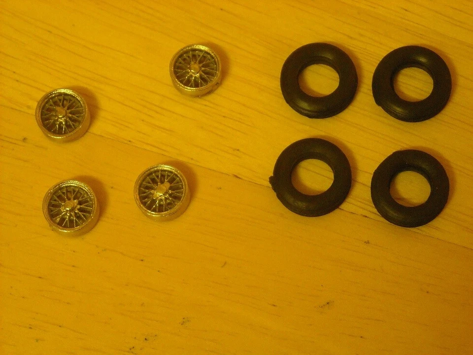 1/43rd scale 15" cast wire wheels and tyres by K&R Replicas