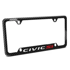 Honda Civic Si Black Real Carbon Fiber 50 States License Plate Frame