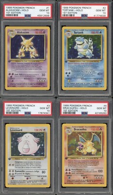 1999 Pokemon FRENCH 1st Edition Base Set COMPLETE PSA 10 SET 102