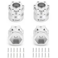 Treal Losi LMT JConcepts Tribute Machined Aluminum 17mm Hex Adapter Set - Silver