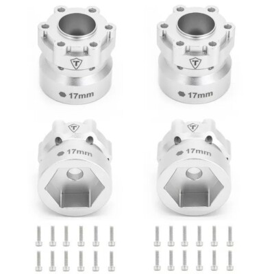 Treal Losi LMT JConcepts Tribute Machined Aluminum 17mm Hex Adapter Set - Silver