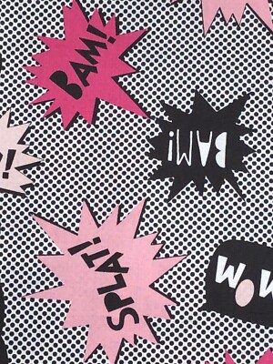 Retro BAM POW SPLAT Poke-A-Dot Comic CEA Fabric 100% Cotton Fat Quarter 18x21