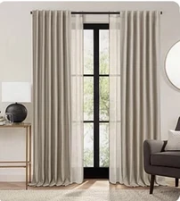 JCP FIELDCREST 50" X 84"   LUXURY 100% FLAX LINEN ALDEN PANEL CURTAIN DRAPE  NEW