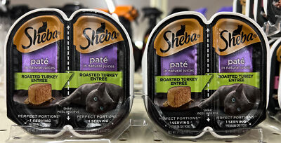 SHEBA PERFECT PORTIONS Paté Wet Cat Food Trays, Roasted Turkey Entrée, Set 2- Pa