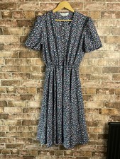 Vintage 1980s St Michael M&S Lightweight Floral Dress Short Sleeved Size 14