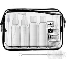 Clear Toiletry Bag Women & Men, 15 PCS Travel Bottles Set(100Ml) | 1 PC Airport