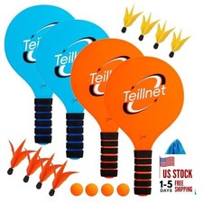 Outdoor Games for Adults and Family, 4 Paddles 4 Balls Paddle Ball Set