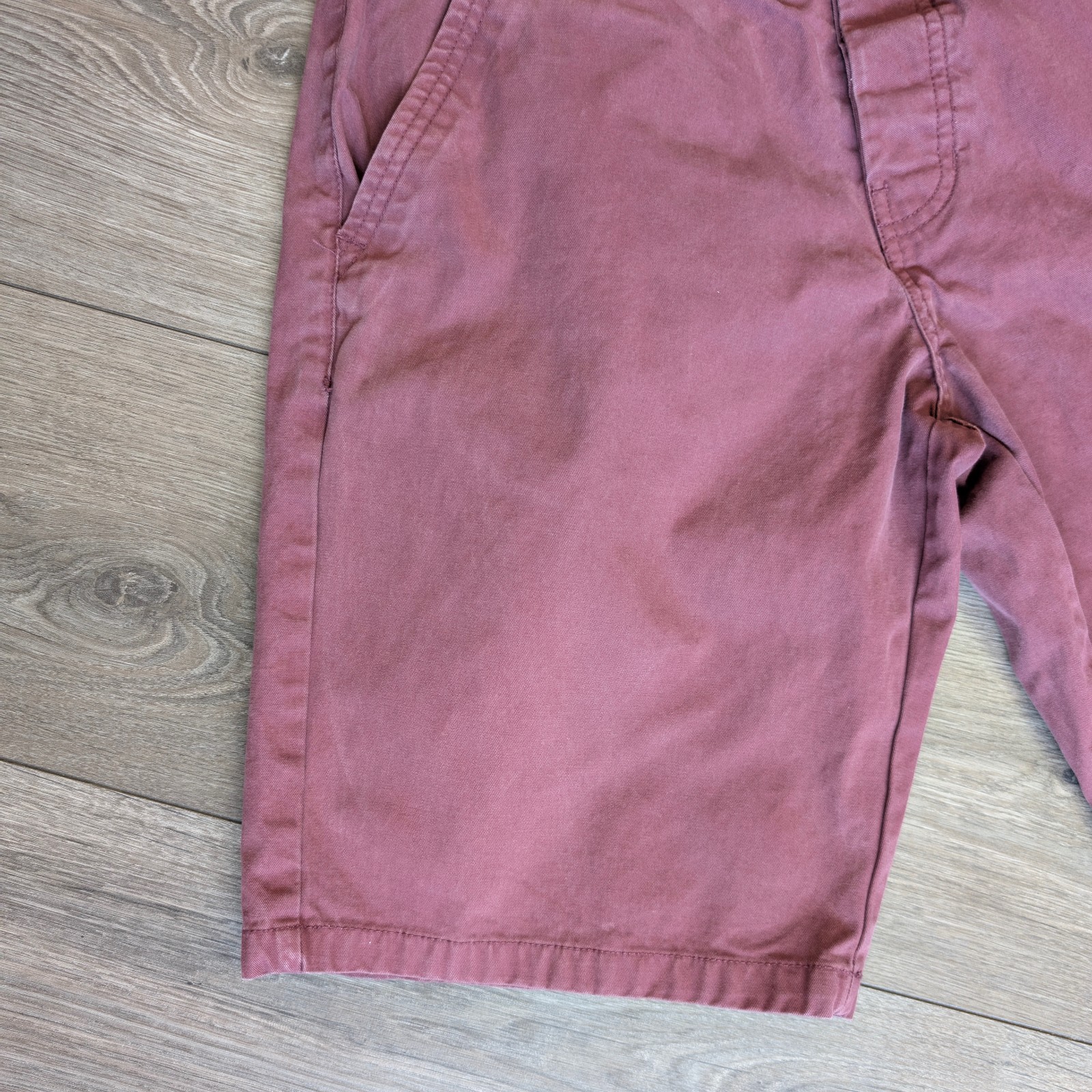 Fabric 8 Authentic Menswear Chino Shorts Pink Red Raspberry Size 30W Cotton image 4