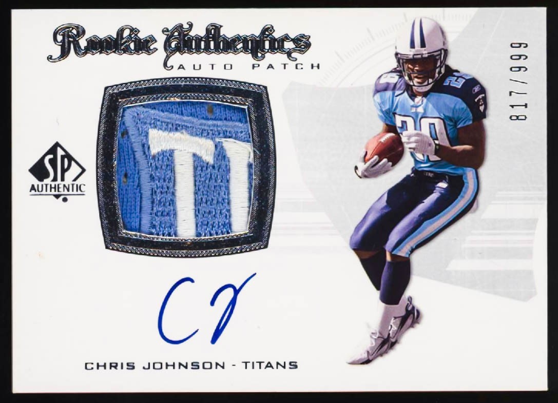2008 SP Authentic Chris Johnson Auto RC #/999 Sick Patch RPA Rookie Authentics