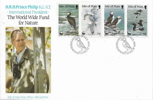 1989 ISLE OF MAN BIRDS WWF ON SUPERB FDC