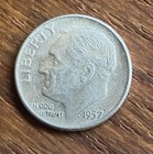 1957 Roosevelt Silver Dime Circulated Denver Mint 90% Silver US Coin — photo 1